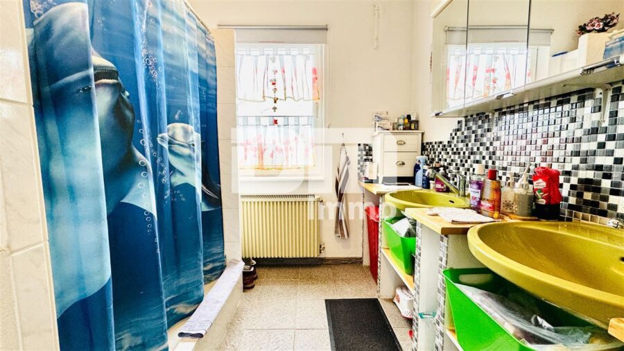 Modernisiertes Zweifamilienhaus BJ mit Gewerbeanteil, Anbau und enormen Platzangebot - WE1 EG Badezimmer / Dusche
